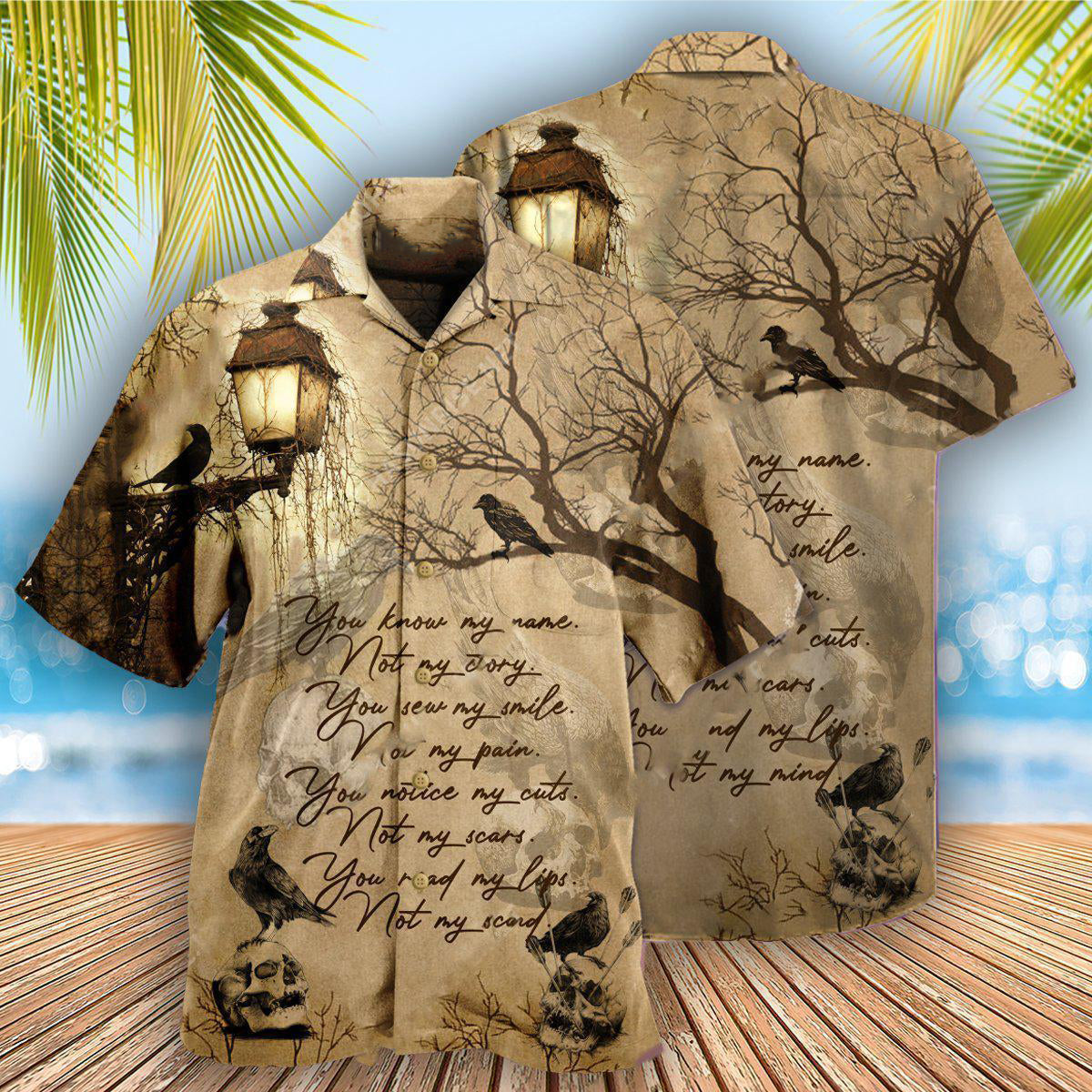 Norse Warrior Raven Name Story Hawaiian Shirt Artwork View For Coastal Escapes And Resort Style