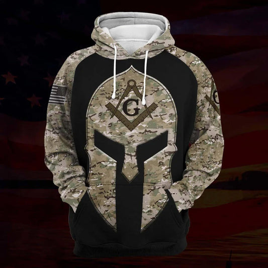Black Viking Sign Camo Hoodie For Distinctive Travel Outfits Seasonal Wear And Gift Giving