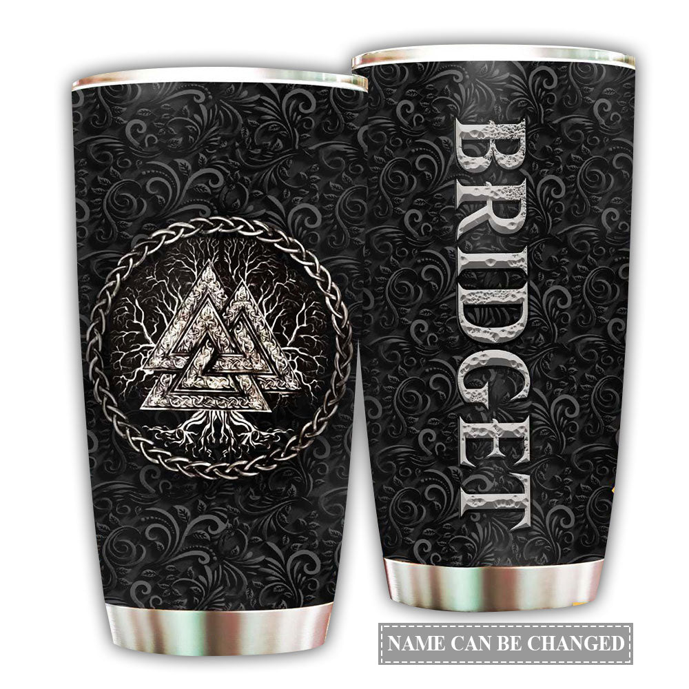 Viking Sign Black With Pattern Personalized 20 Oz Tumbler For Coffee Travel And Daily Drinks