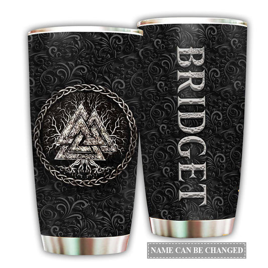 Viking Sign Black With Pattern Personalized 20 Oz Tumbler For Coffee Travel And Daily Drinks