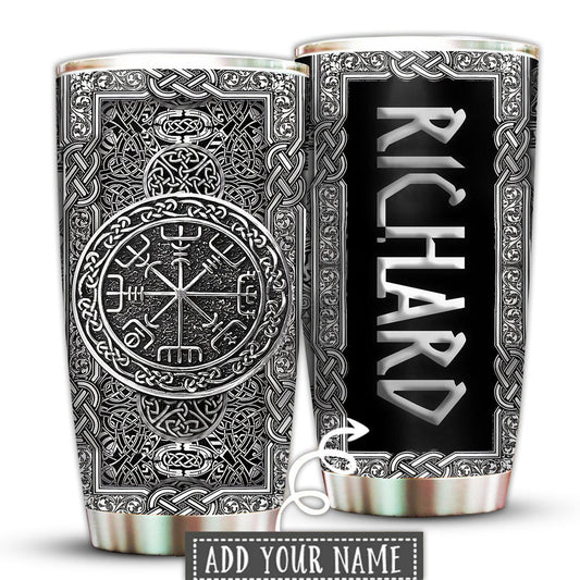 Viking Sign Silver Personalized 20 Oz Tumbler For Coffee Travel And Daily Drinks