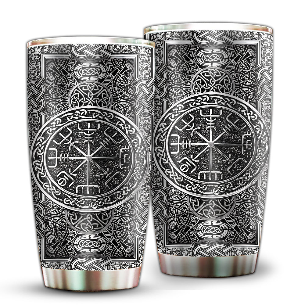 Viking Sign Silver 20 Oz Tumbler For Coffee Travel And Daily Drinks