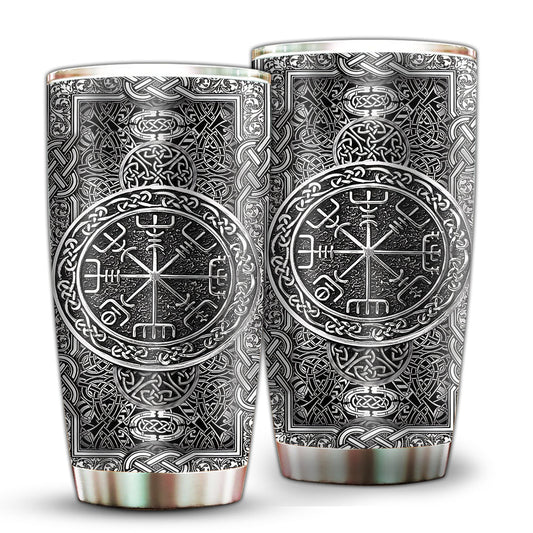 Viking Sign Silver 20 Oz Tumbler For Coffee Travel And Daily Drinks