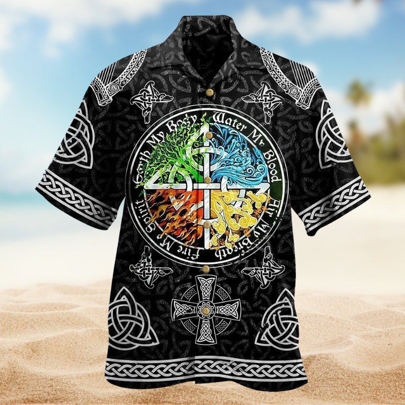 Festive Dog Snowman Christmas Tree Hawaiian Shirt Design View For Coastal Travel