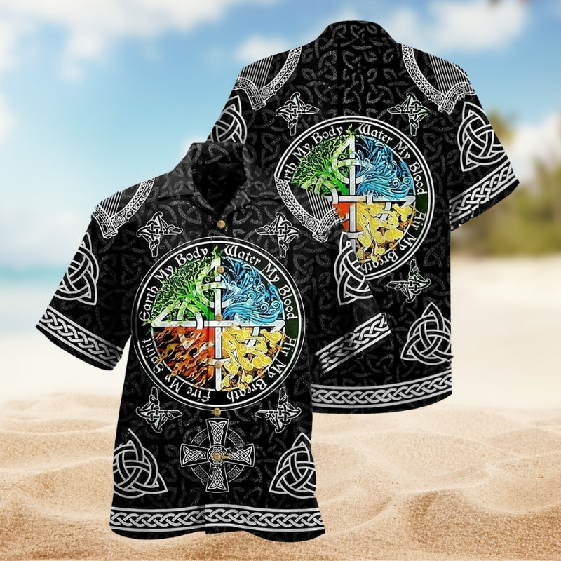 Viking Sign Hawaiian Shirt For Summer Vacation, Beach Travel, And Casual Wear