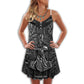 Viking Sign V-Neck Sleeveless Cami Dress For Outdoor Events And Comfortable Summer Outfits