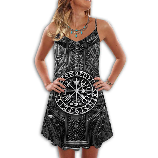 Cool Viking Summer Vibes – Women's Summer Sleeveless V-Neck Camisole Dress