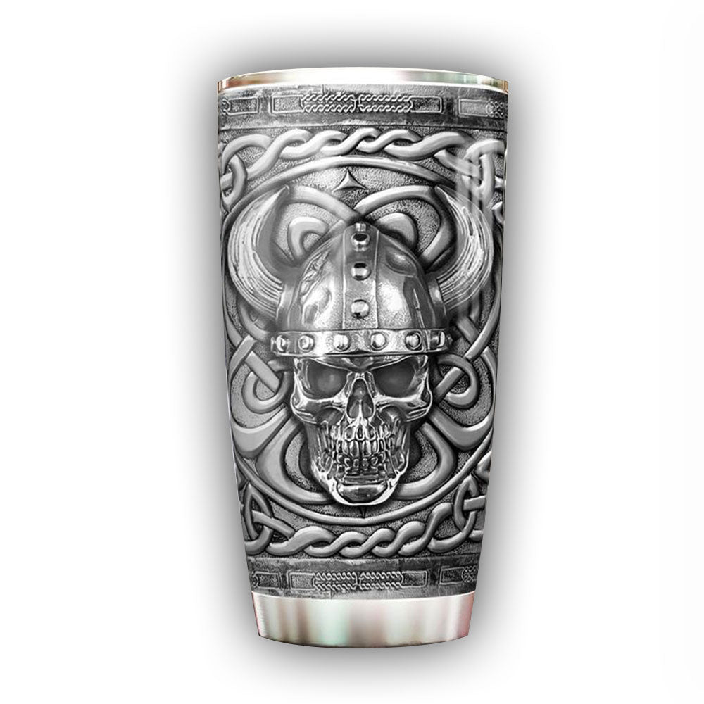 Viking Skull Silver With Sign 20 Oz Tumbler For Coffee Travel And Daily Drinks