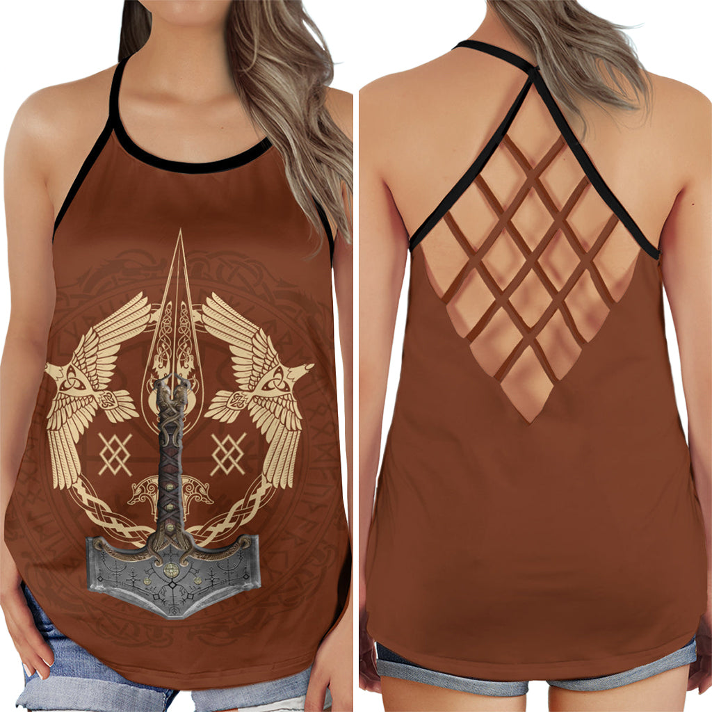 Viking Strong Artistic Hollow Tank Top For Workouts Festivals And Bold Style