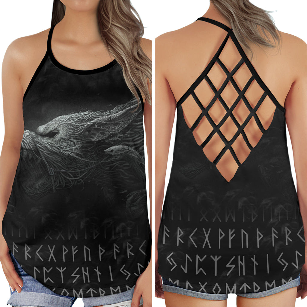 Viking Strong Modern Wolf Hollow Tank Top For Workouts Festivals And Bold Style