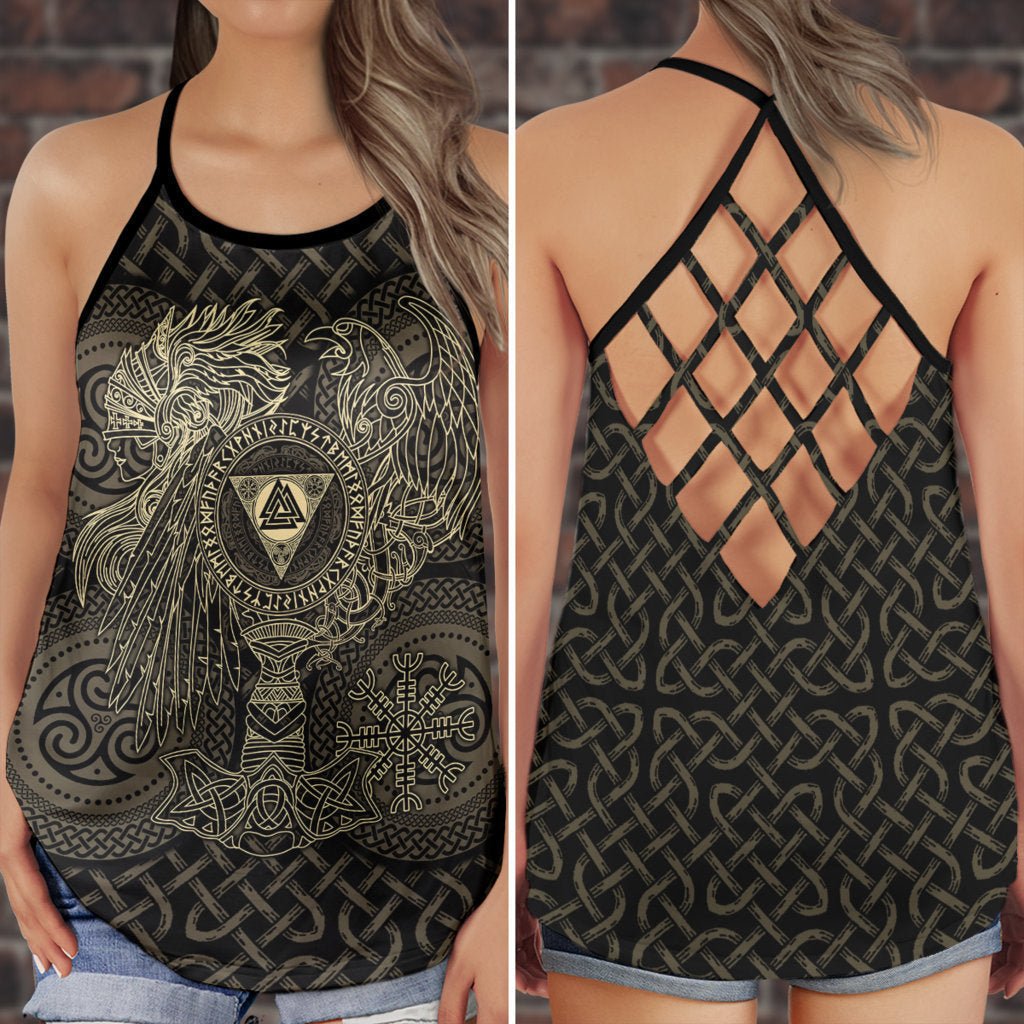 Viking Strength Pattern Norse Hollow Tank Top For Workouts Festivals And Bold Style