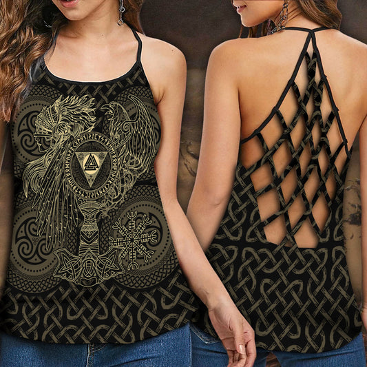 Viking Strong Pattern Modern Hollow Tank Top For Fitness Sessions And Daily Wear