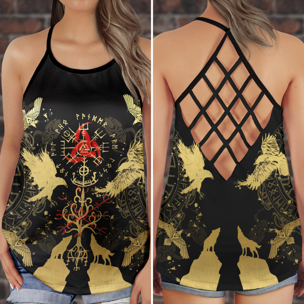 Viking Strength Pattern Norse Warrior Hollow Tank Top For Workouts Festivals And Bold Style