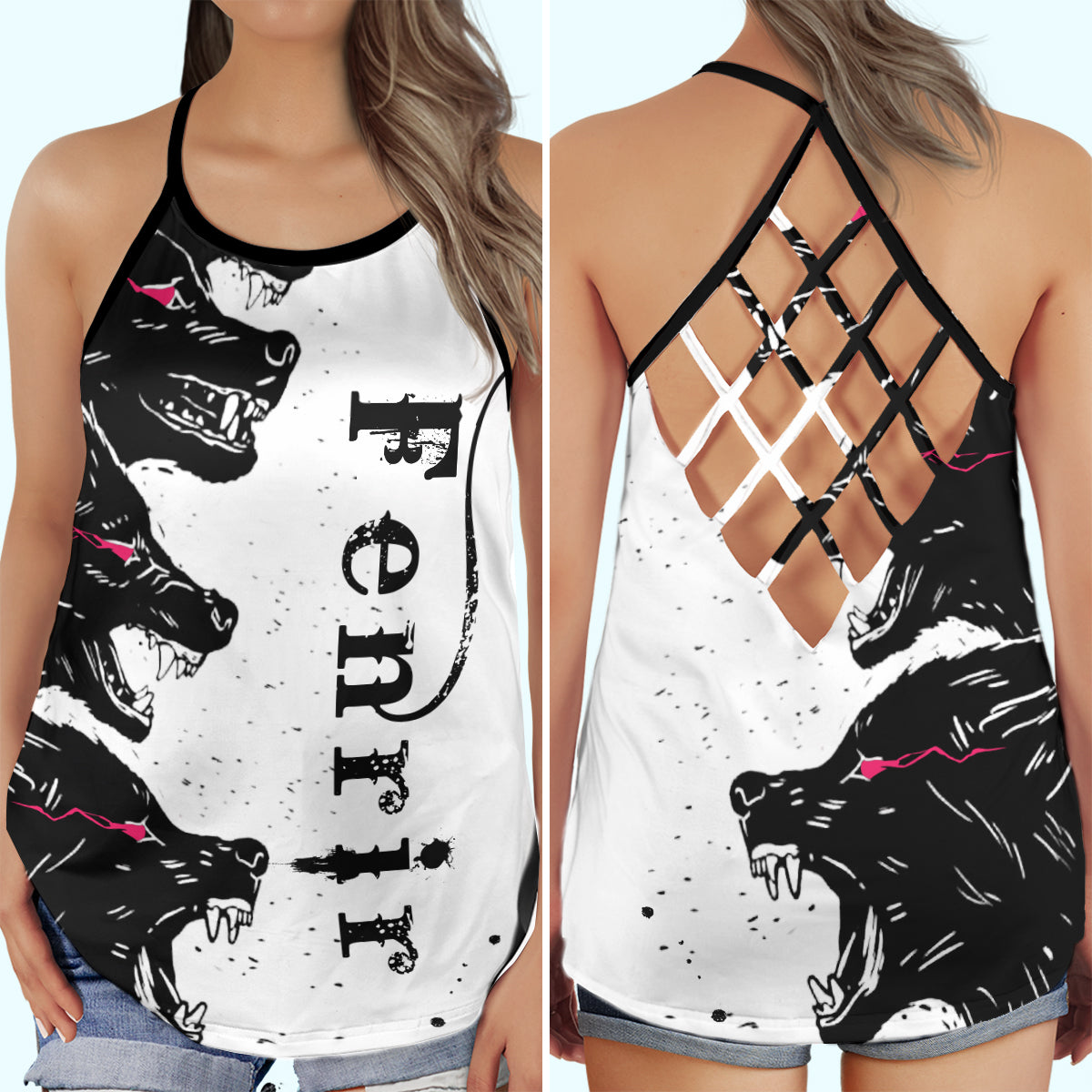 Viking Strong Fenrir Wolf Hollow Tank Top For Workouts Festivals And Bold Style