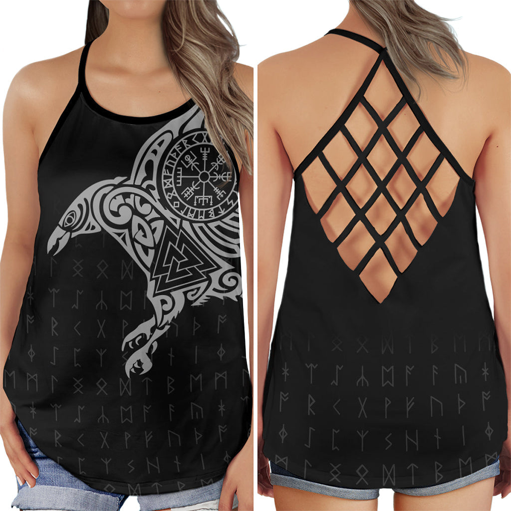 Viking Raven Black Norse Warrior Hollow Tank Top For Workouts Festivals And Bold Style