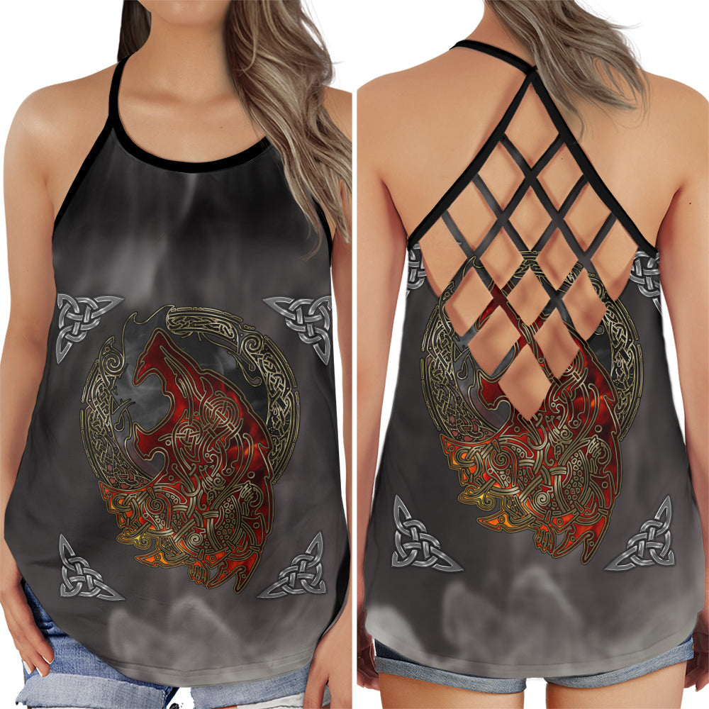 Viking Red Grey Power Hollow Tank Top For Workouts Festivals And Bold Style