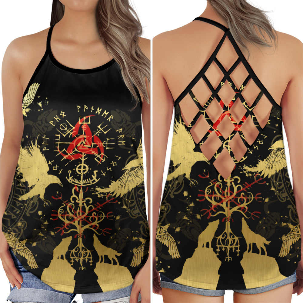 Viking Red Power Hollow Tank Top For Workouts Festivals And Bold Style