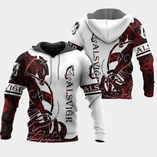 Viking Sun Horse Legend Hoodie For Equestrian Enthusiasts Casual Wear And Weekend Travel