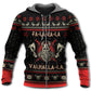 Red Black Viking Valhalla Power Hoodie For Viking Enthusiasts Travel Days And Distinctive Streetwear