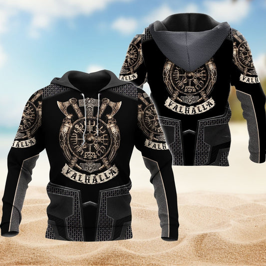 Viking Valhalla Brave Warrior Hoodie For Mythic Artwork Casual Days And Outdoor Exploration