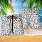 Viking Victory Life Black And White Hawaiian Beach Shorts For Coastal Trips And Outdoor Wear