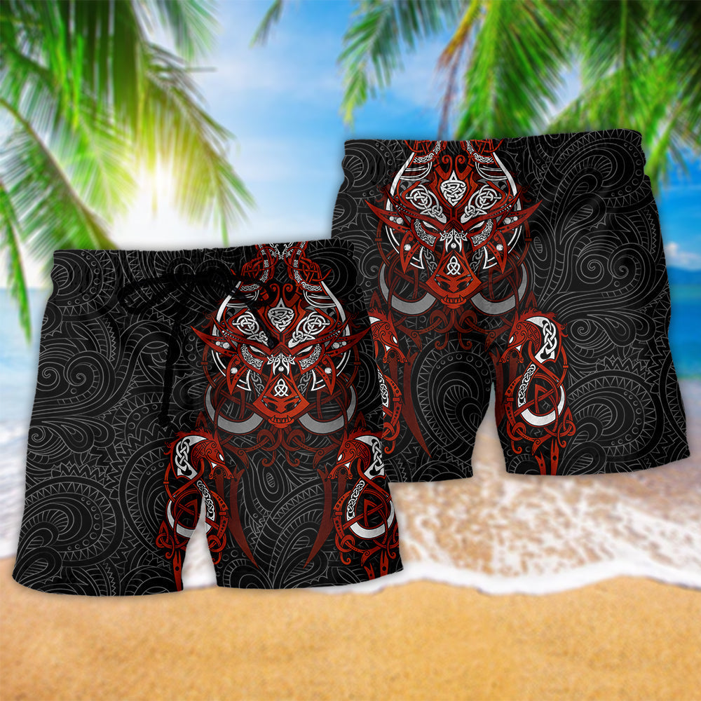 Viking Victory Warrior Beach Shorts Design Detail For Coastal Escapes And Daily Wear