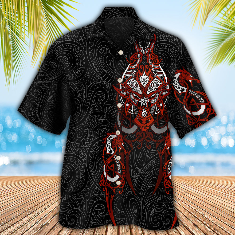 Norse Warrior Victory Hawaiian Shirt Artwork View For Coastal Escapes And Resort Style