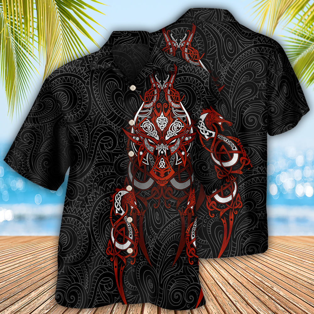 Norse Warrior Victory Hawaiian Shirt Design Detail For Beach Days And Holiday Travel