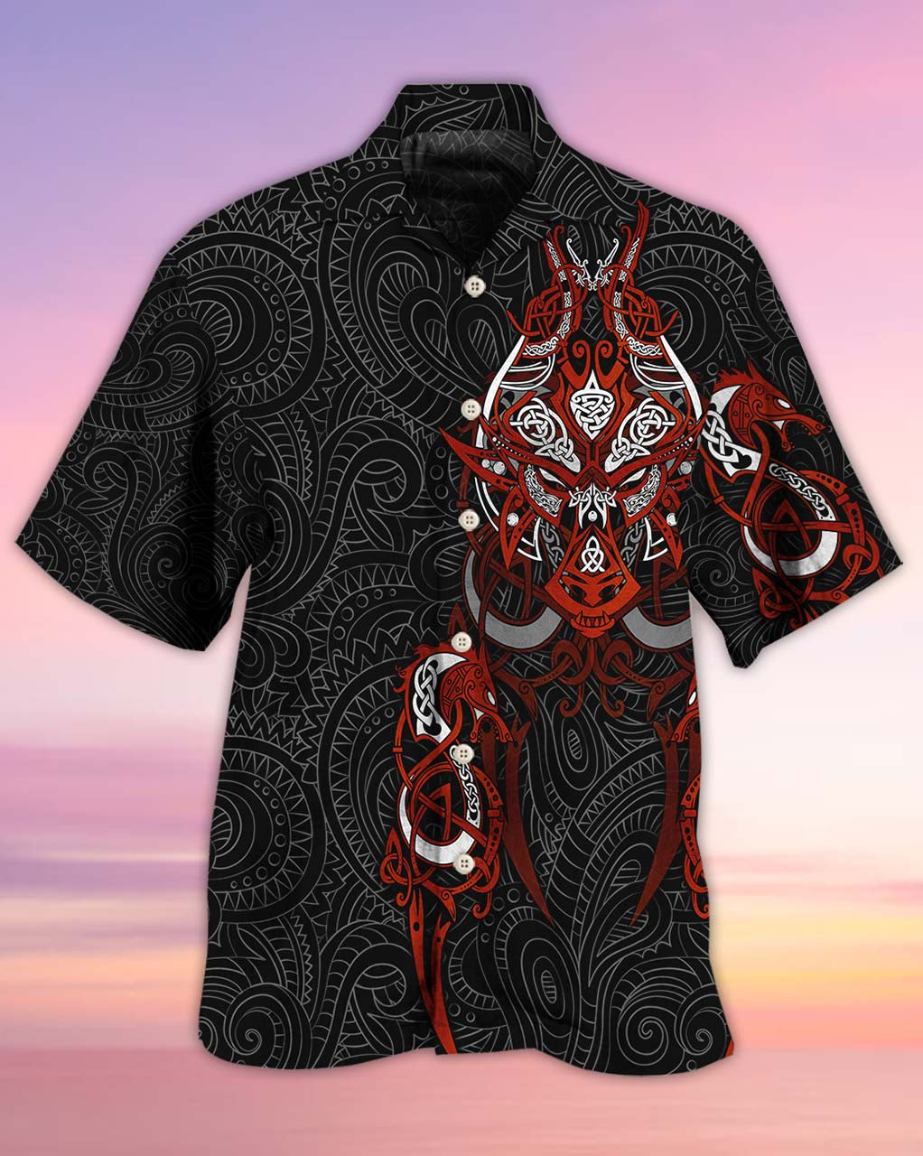 Norse Warrior Victory Hawaiian Shirt For Summer Events And Casual Outdoor Wear