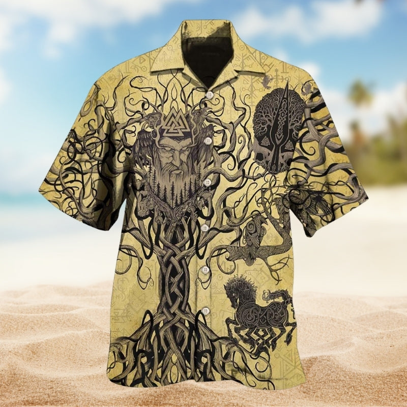 Viking Victory Hawaiian Shirt For Relaxed Getaway And Seasonal Wardrobe