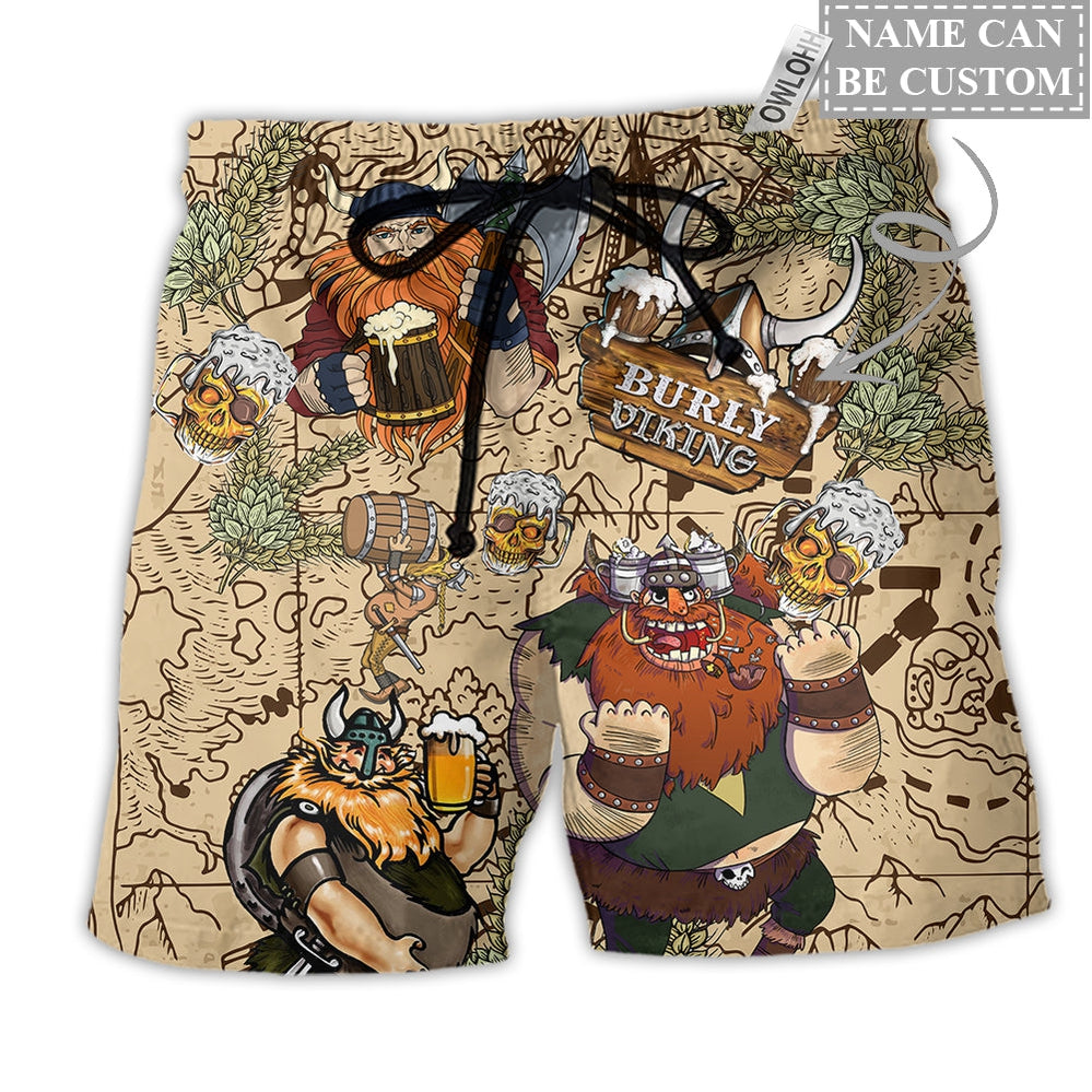 Viking Victory Life With Beer Personalized Beach Shorts For Weekend Getaways And Comfort