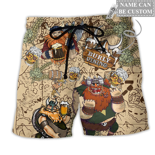 Viking Victory Life With Beer Personalized Beach Shorts For Weekend Getaways And Comfort