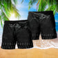 Viking Warrior Blood Black Hawaiian Print Beach Shorts For Striking Resort Looks