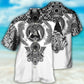 Black White Norse Warrior Blood Hawaiian Shirt For Beach Parties And Weekend Getaways