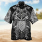 Viking Warrior Crimson Hawaiian Shirt For Resort Escape And Summer Party Style