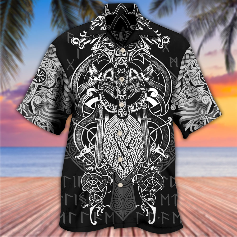Norse Warrior Blood Hawaiian Shirt For Vacation Days And Relaxed Coastal Outings