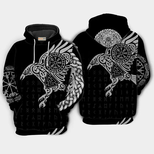 Viking Warrior Blood Raven Hoodie For Norse Themed Outfits Weekend Travel And Relaxed Comfort