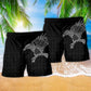 Viking Warrior Heritage Beach Shorts Pattern View For Weekend Trips And Outdoor Activities