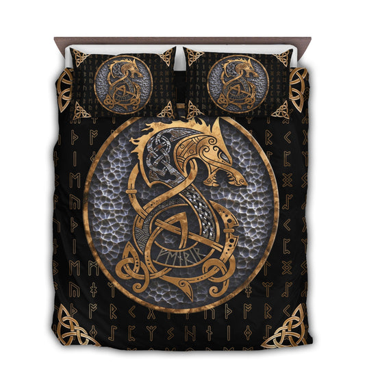 Viking Warrior Vintage Bedding Cover For Norse Bedroom Decor