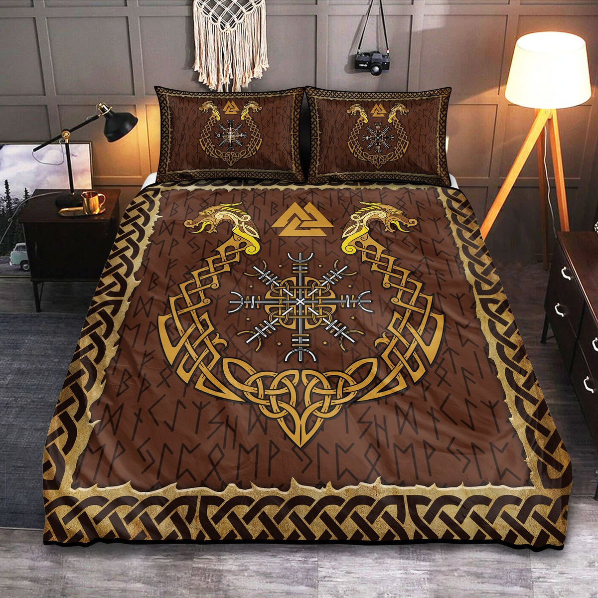 Viking Warrior Love Life Bedding Cover For Norse Bedroom Decor