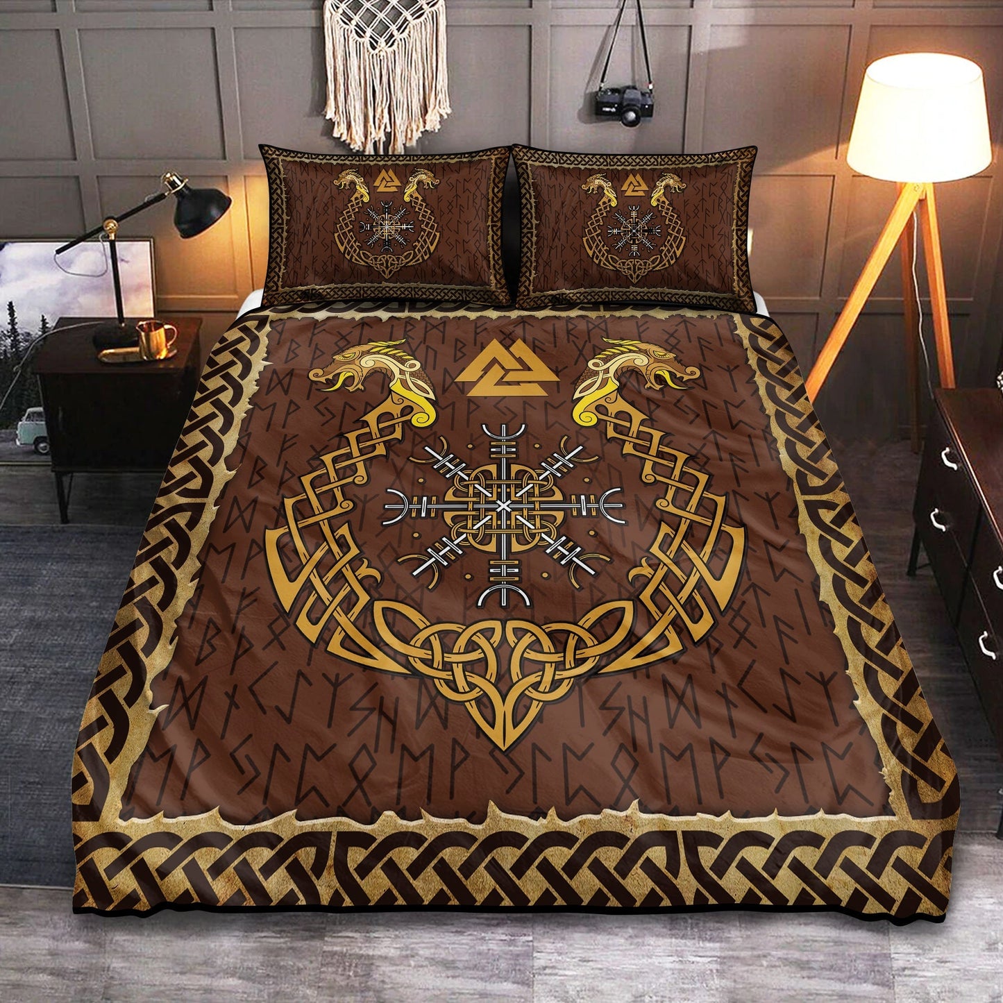 Viking Warrior Love Life Bedding Cover For Norse Bedroom Decor
