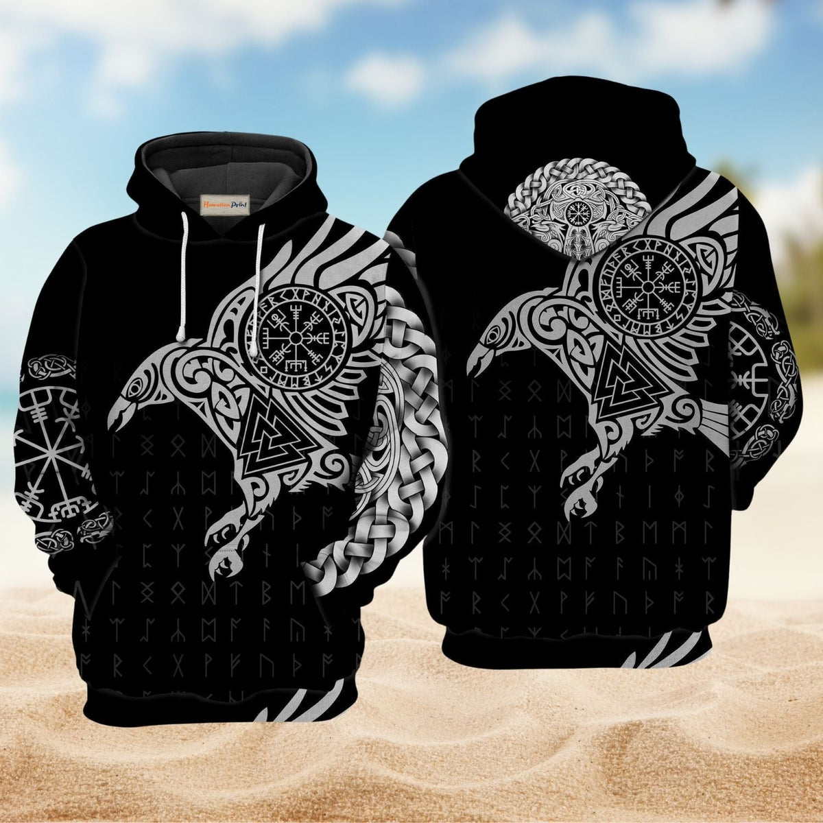 Viking Warrior Raven Blood Hoodie For Outdoor Adventures Travel And Powerful Everyday Styling
