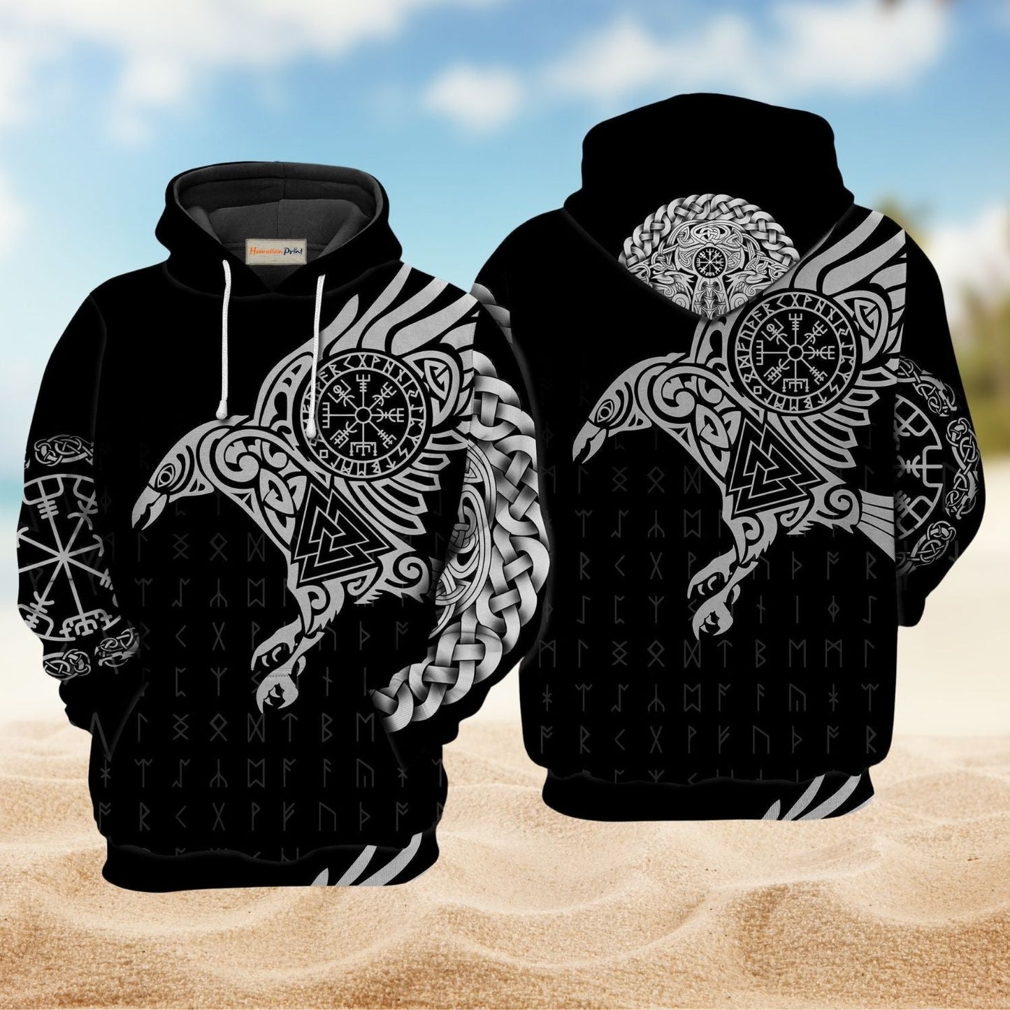 Viking Warrior Raven Blood Hoodie For Outdoor Adventures Travel And Powerful Everyday Styling