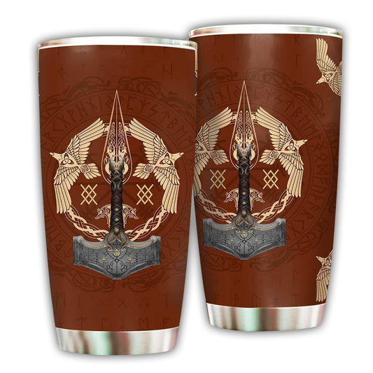 Viking Warrior Red 20 Oz Tumbler For Coffee Travel And Daily Drinks