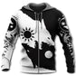 Black White Viking Wolf Moon Hoodie For Mythic Artwork Casual Days And Outdoor Exploration