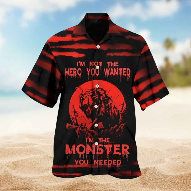Viking Wolf Monster Hawaiian Shirt For Island Vacations, Resort Wear, And Relaxed Seasonal Style