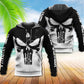 Black White Viking Blood Hoodie For Norse Inspired Streetwear Outdoor Travel And Bold Everyday Style