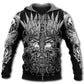 Black Viking Blood Pattern Hoodie For Norse Themed Outfits Weekend Travel And Relaxed Comfort