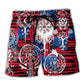 Viking Compass Vegvisir Independence Day Beach Shorts Artwork Detail For Tropical Travel And Everyday Wear
