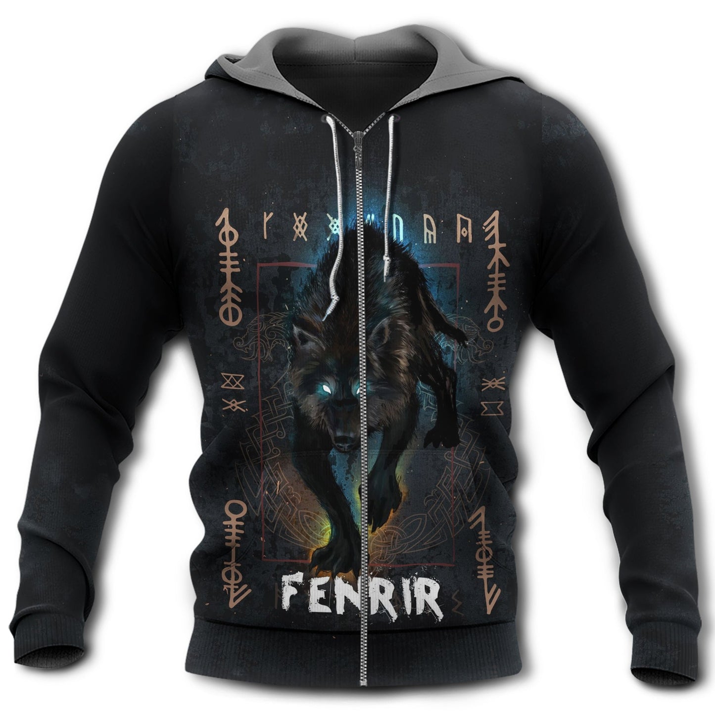Viking Fenrir Wolf Night Hoodie For Viking Inspired Streetwear Holidays And Thoughtful Gifts